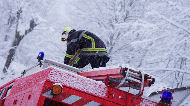 pompiers - intervention en hiver