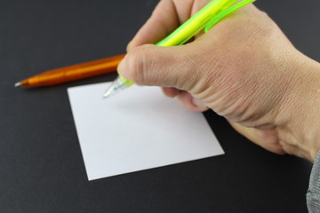 An Image of writing a note