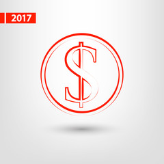 Money icon, vector illustration. Flat design style