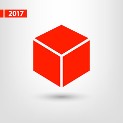 3d cube logo design icon, vector illustration. Flat design style