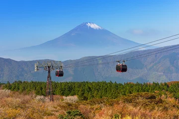 Poster Ropeway to the Mount Fuji. An active volcano and the highest mountain in Japan © Patryk Kosmider