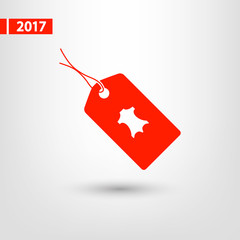 leather tag icon, vector illustration. Flat design style 