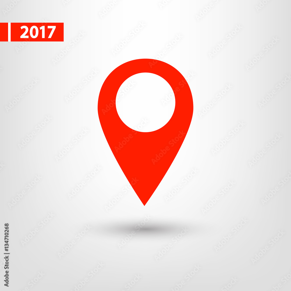 Poster map pointer flat icon, vector illustration. flat design style