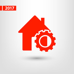setting parameters, house icon, vector illustration. Flat design style