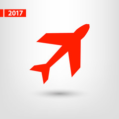 Airplane  icon,  vector illustration. Flat design style