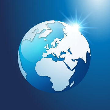 Terre - Globe - monde - planète - écologie - Bleu