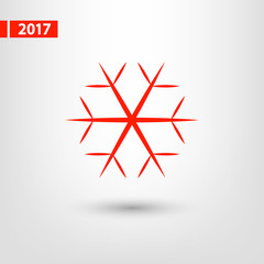 Snowflake icon, vector illustration. Flat design style