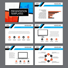 Business Template design set Presentation and brochure Annual report, flyer page with infographic element.