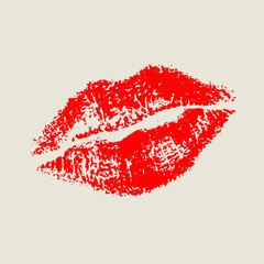 traced imprint of lips