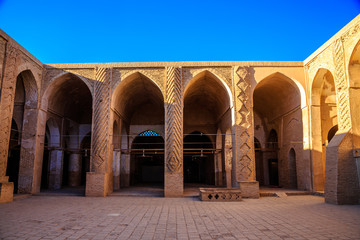 Fototapeta na wymiar Jameh Mosque of Nain, the grand, congregational mosque of Nain city, Isfahan Province of Iran.