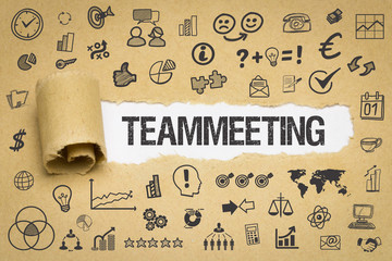 Teammeeting / Papier mit Symbole
