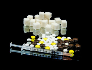 syringe with pills