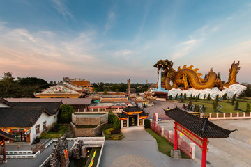 City Pillar Shrine of Suphanburi province and The Giant dragon