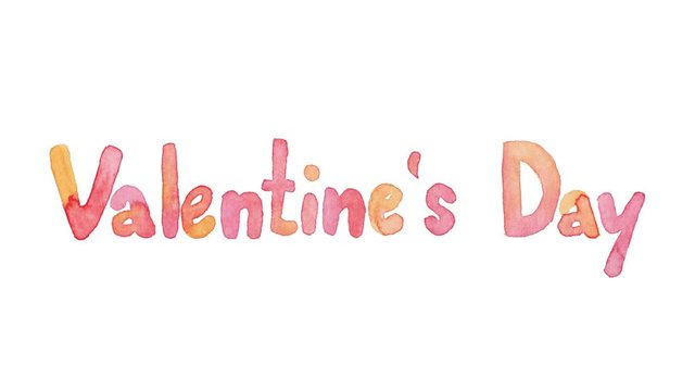Valentines Day watercolor typography animation.