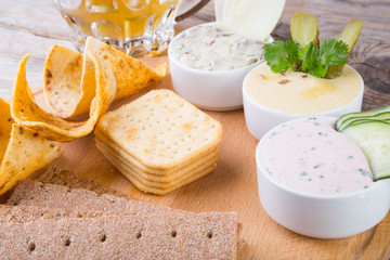 Different beer snacks