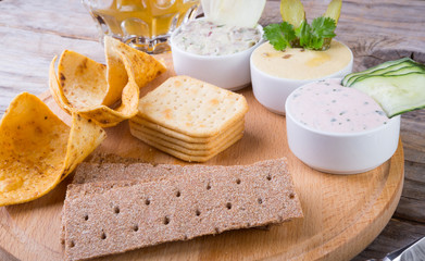 Different beer snacks