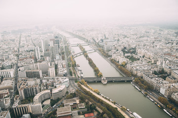 Fototapeta na wymiar Stunning breathtaking aerial view on Paris
