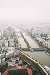 Fototapeta na wymiar Stunning breathtaking aerial view on Paris