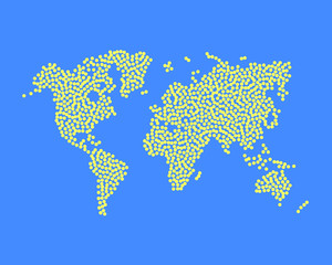 world map dots. abstract background. vector illustration
