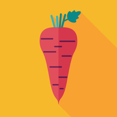 Parsnip root flat icon. Vegetable vector