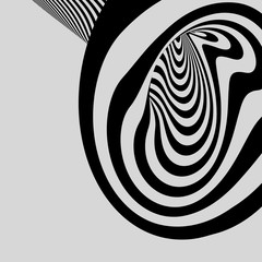 Black and White Abstract Striped Background. Optical Art.