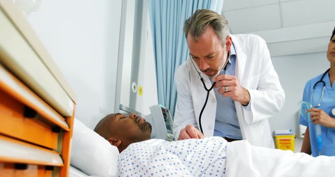 Doctor examining a patient in the hospital