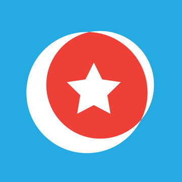 Traditional Modern Moon and Star Muslim Flag