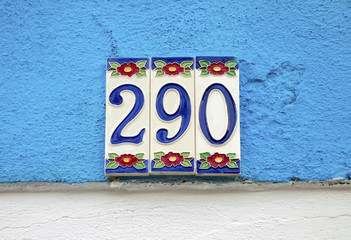 beautiful retro ceramic house number_2