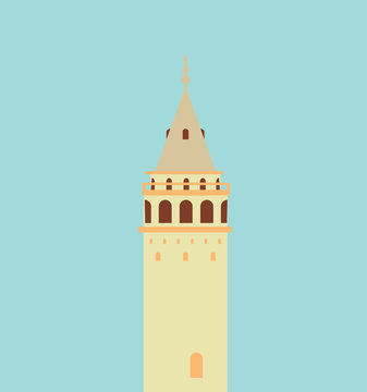 Minimal Galata Tower in Istanbul Icon 
