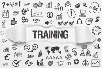 Training / weißes Papier mit Symbole