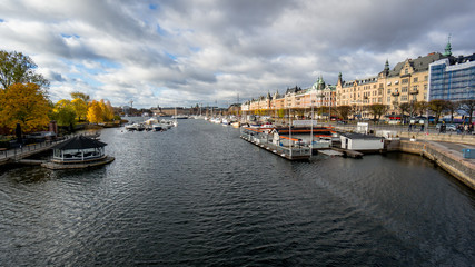Fototapeta na wymiar Stockholm, Sweden - October 28, 2016: View of Stockholm cityscape, Sweden
