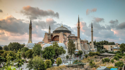 Istanbul, Turkey - 4 March, 2013: View of Hagia Sophia (Ayasofya), historic centre of Istanbul...
