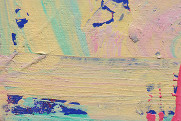 Multicolored oil paint texture . Abstract art background. Oil on canvas. Rough brushstrokes of paint.