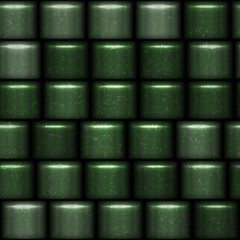 Naklejka premium Green abstract shiny 3d metal oval cubes background