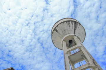 Water tank for agriculture with blue sky background