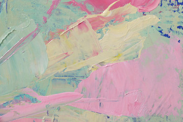 Naklejka premium Multicolored oil paint texture . Abstract art background. Oil on canvas. Rough brushstrokes of paint.