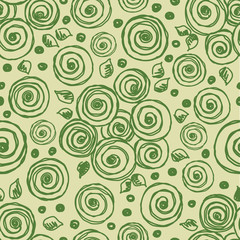 Seamless vector hand drawn floral pattern. background with flowers, leaves. Decorative cute graphic line drawing illustration. Print for wrapping, background, fabric, decor, textile, surface