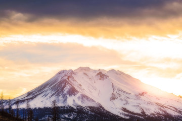 scenic view of mt Shesta when sunset in California,usa.