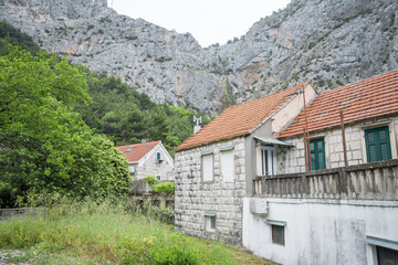 Zakucac place from came ST. Leopold Mandic, near Omis city, Croatia
