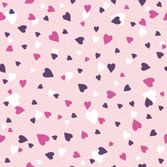 Pink  background with   valentine heart,  vector illustration.