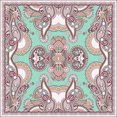 authentic silk neck scarf or kerchief square pattern design in u