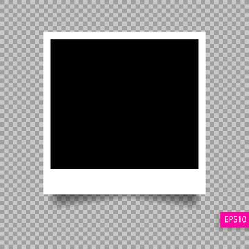 polaroid photo frame  template with shadow