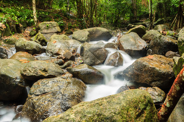 Bang Pae Waterfall at Khao Phra Thaeo National Park in Thalang, north of Phuket Town is a popular recreational spot for islanders. 