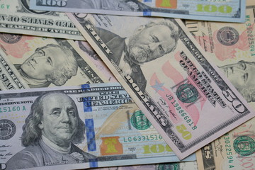 US Dollar cash background, investment saving economy concept