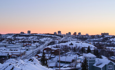 wintry landscape of Yellowknife