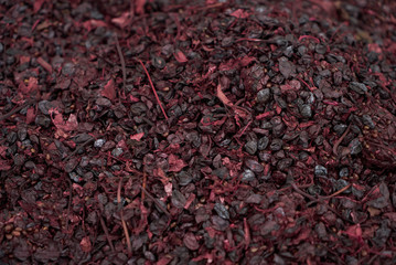 Crushed grapes for wine background