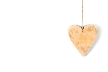 Wood hearts close up