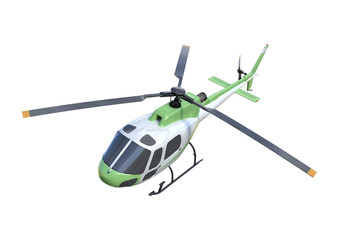 Fototapeta premium 3D Rendering Helicopter on White