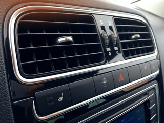 Fototapeta na wymiar Car air conditioning. The air flow inside the car. Detail interi