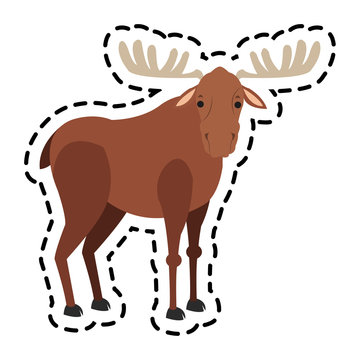 deer cartoon icon over white background. colorful design. vector illustration
